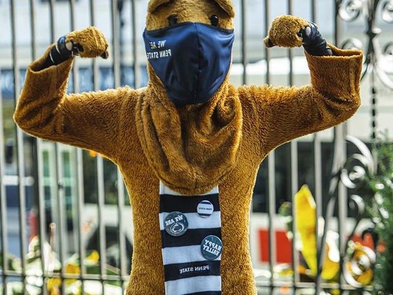 Nittany Lion with mask